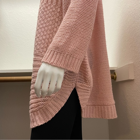 John Paul Richard 💘 Cowl Neck|Curved Hem|Dusty Pink|Block Knit Sweater|Sz 2X - Picture 5 of 10
